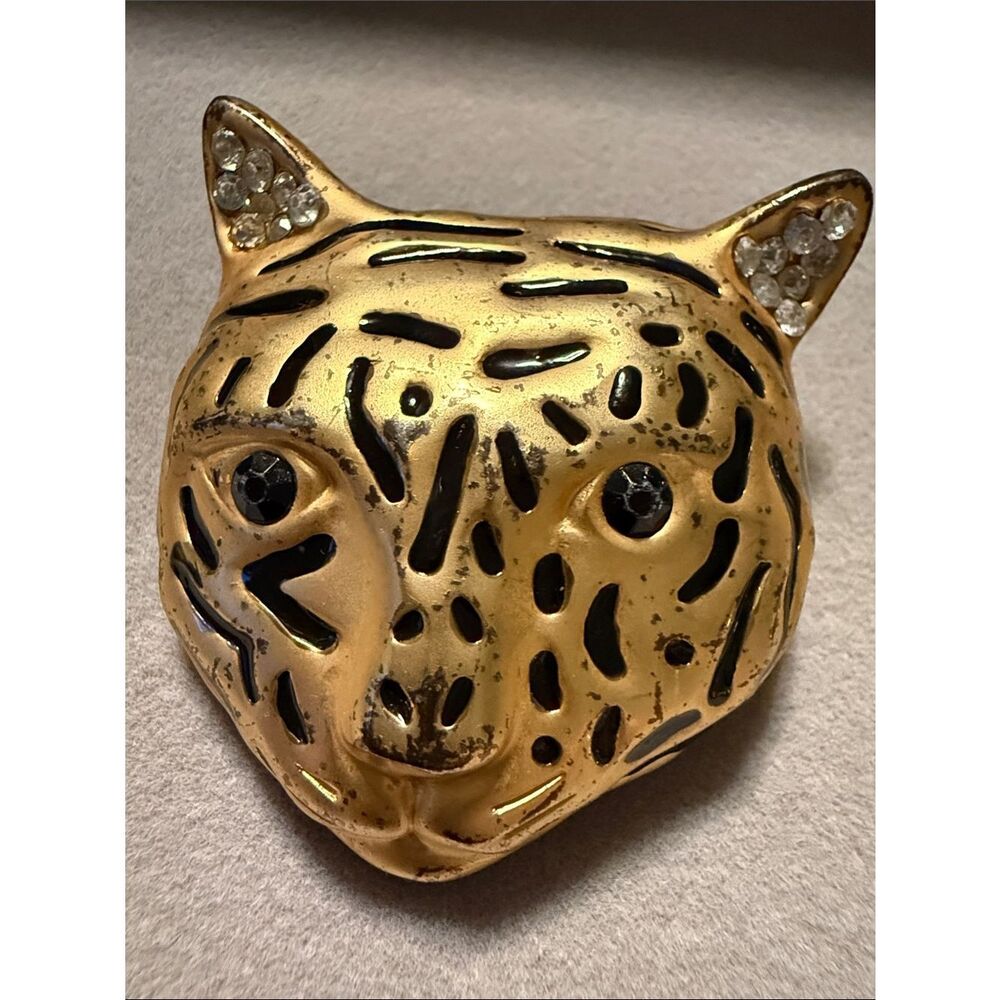 Vintage Gold Leopard Brooch For Women Statement Cat Animal Jewelry Bold - Picture 17 of 17